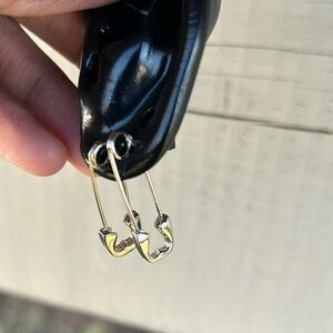 Unique Elegant Punk Gothic Style Safety Pin Design Hoop Earrings, Boho Style